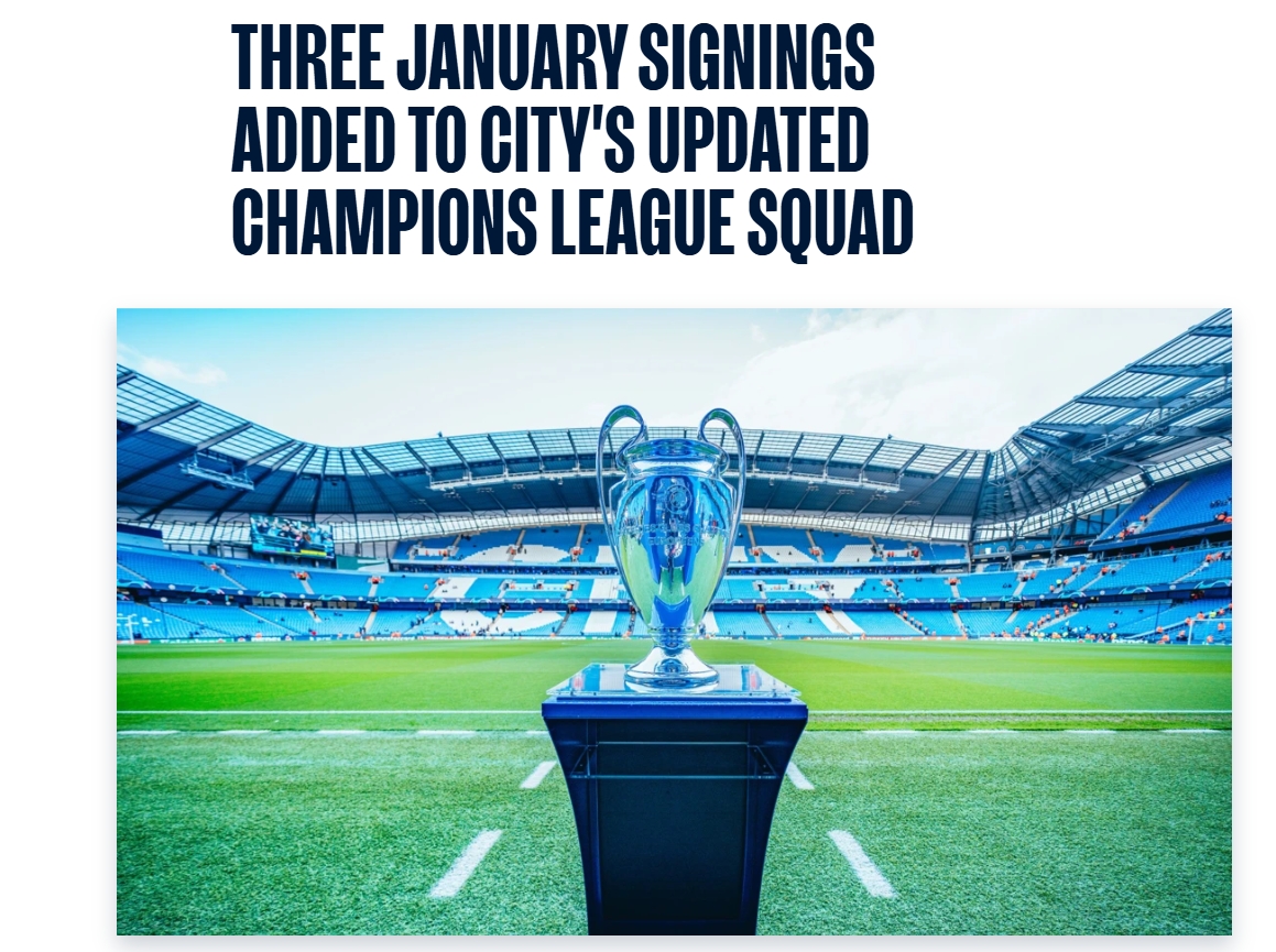  羅德里在列！曼城歐冠名單：胡桑諾夫、馬爾穆什、尼科入選