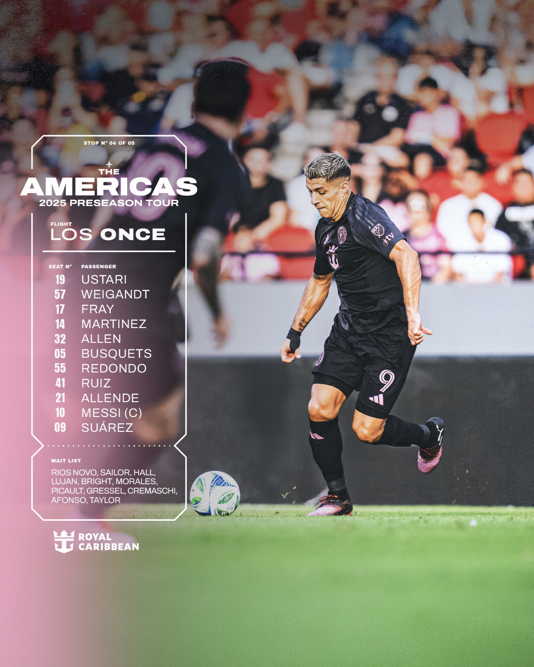  邁阿密第4場季前賽首發(fā)：梅西、蘇亞雷斯、布斯克茨先發(fā)