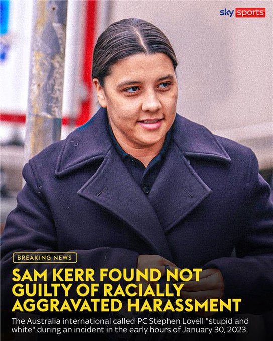  稱警察是“愚蠢的白人”，切爾西女足澳籍印度裔前鋒科爾被判無罪