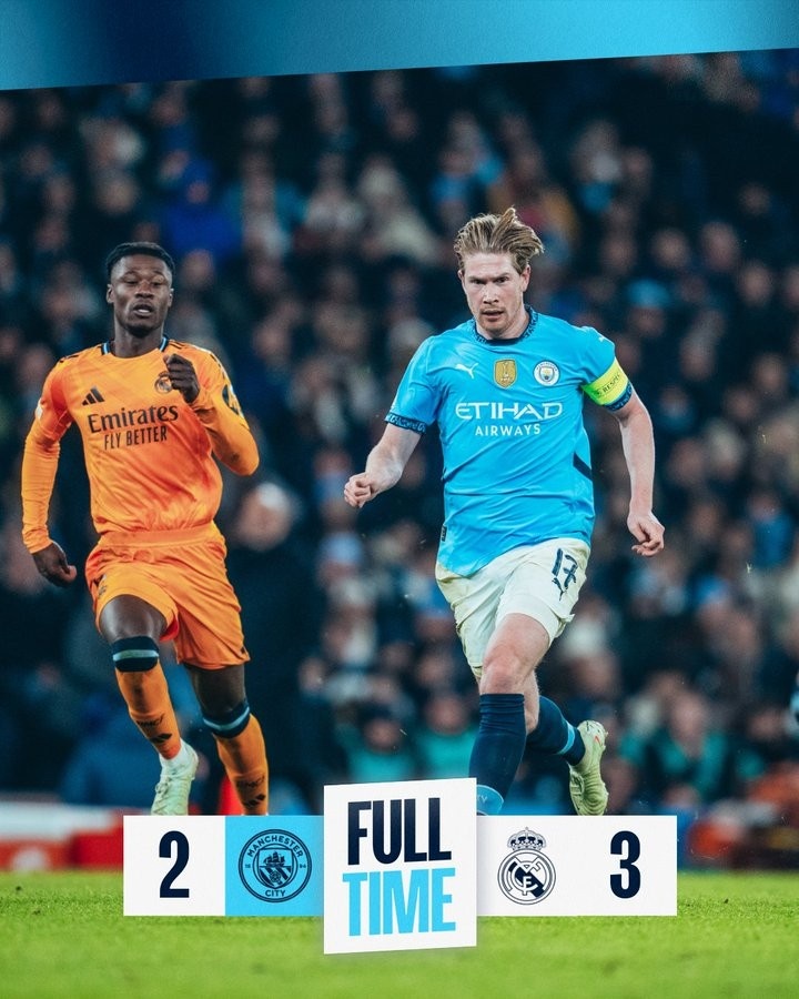  2次領(lǐng)先被扳平+補(bǔ)時(shí)絕殺！曼城首次在歐冠主場(chǎng)常規(guī)時(shí)間負(fù)于皇馬