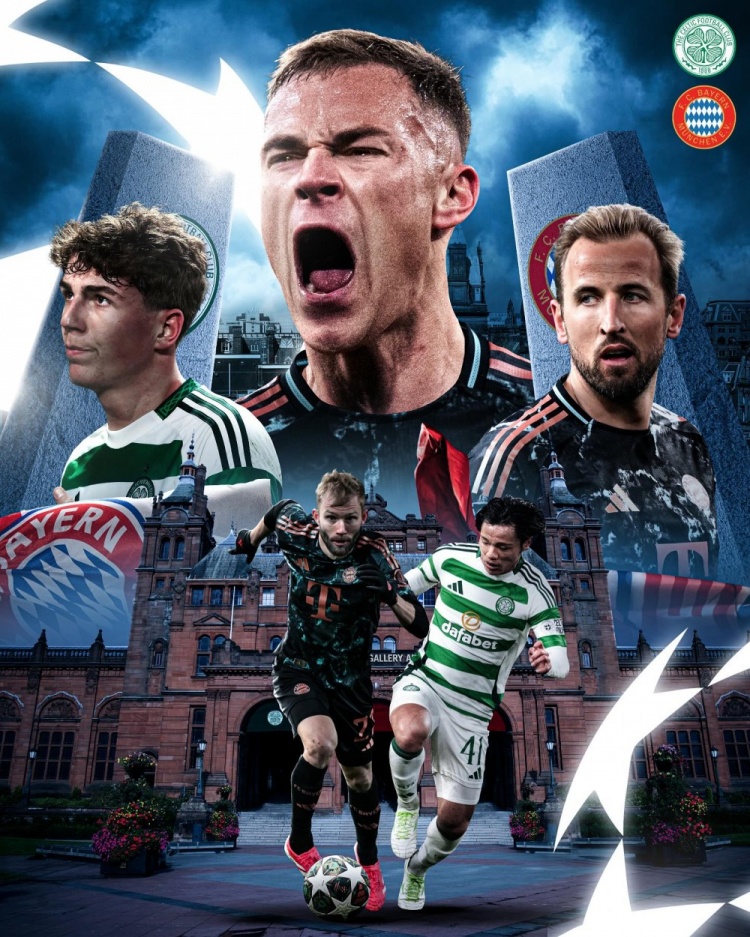  拜仁發(fā)布?xì)W冠對(duì)陣凱爾特人海報(bào)：凱恩、基米希、萊默爾出鏡