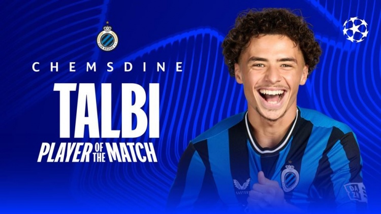  送出助攻！官方：右邊鋒塔爾比當(dāng)選布魯日vs亞特蘭大全場最佳