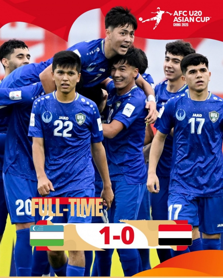  U20亞洲杯-烏茲別克斯坦1-0擊敗也門，奧林博耶夫頭球制勝
