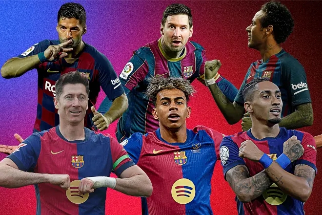  LRL組合！巴薩三叉戟總進(jìn)球已接近MSN水平，MSN3賽季總進(jìn)球都破百