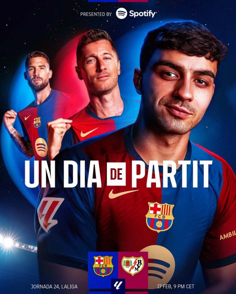  沖擊榜首！巴薩發(fā)布對陣巴列卡諾海報：佩德里、萊萬、伊尼戈出鏡