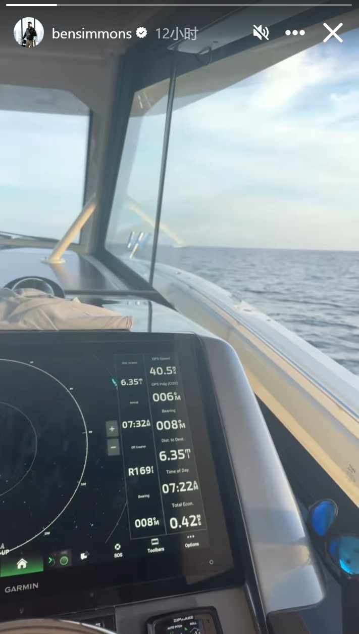  享受生活不能停！本-西蒙斯更新社媒曬其出海釣魚(yú)視頻