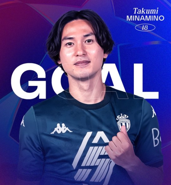  南野拓實小角度破門攻入歐冠個人第5球，成為歐冠日本球員射手王