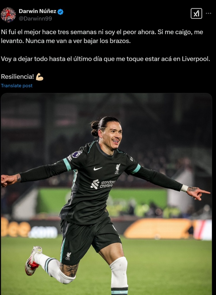  努涅斯談失空門：紅軍生涯最后一天前我都會全力以赴，我不會放棄