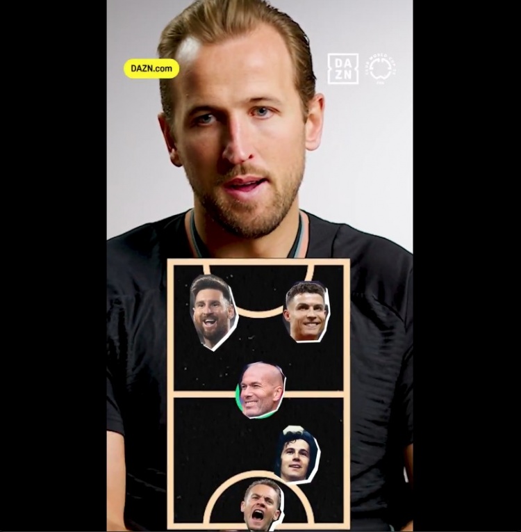  凱恩列歷史夢幻5人隊：首選梅西，C羅、貝肯鮑爾、諾伊爾、齊達(dá)內(nèi)