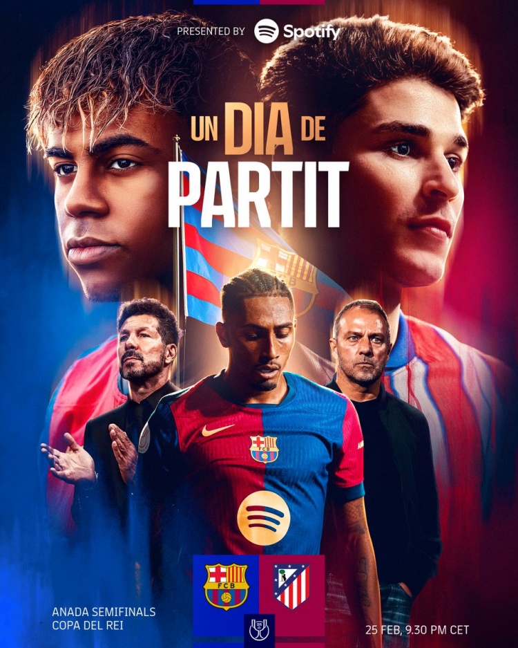  巴薩國王杯vs馬競海報：亞馬爾、拉菲尼亞、弗里克出鏡