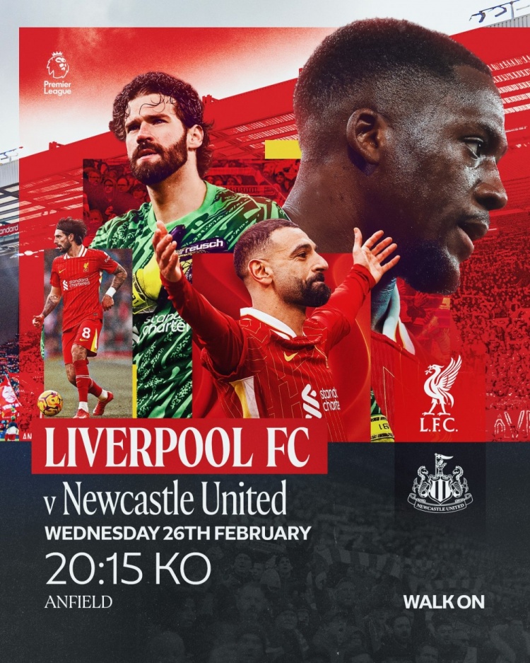  利物浦vs紐卡海報(bào)：薩拉赫pk伊薩克，索博、戈登、阿利森出鏡