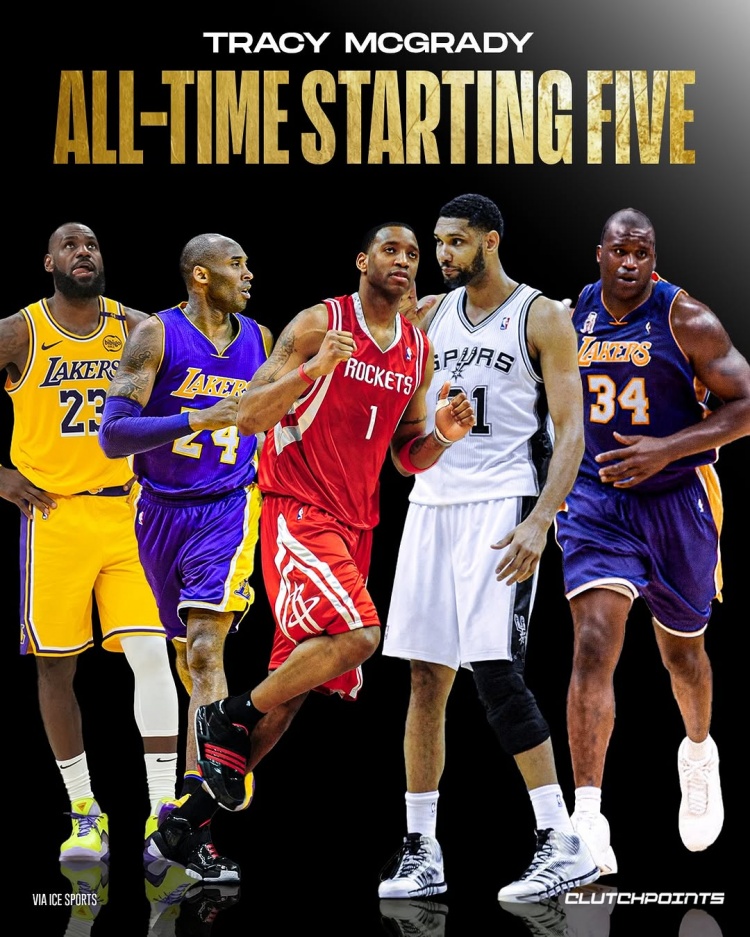  麥迪選歷史最強(qiáng)五人組：詹姆斯、科比、自己、鄧肯、奧尼爾