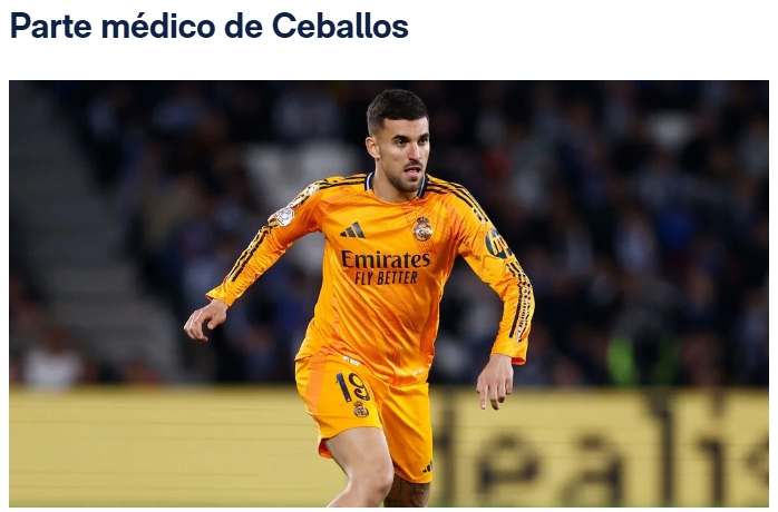  皇馬官方：塞巴略斯左腿半膜肌受傷&肌腱受損，預計將傷缺2個月