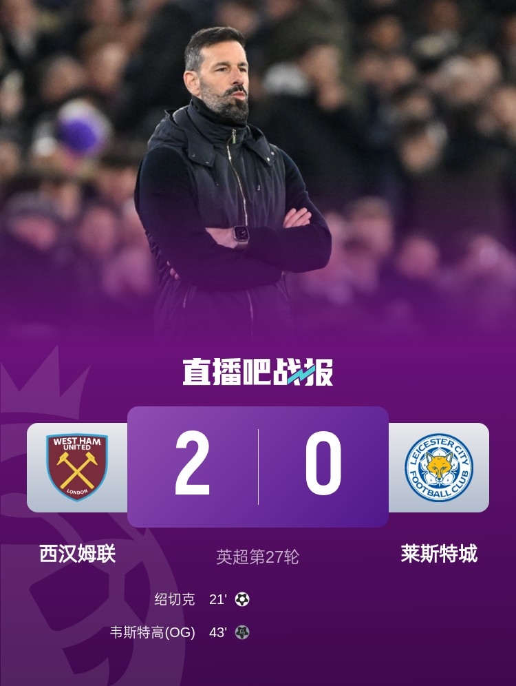  危！萊斯特城聯(lián)賽4連敗&近13場11負，距保級區(qū)5分