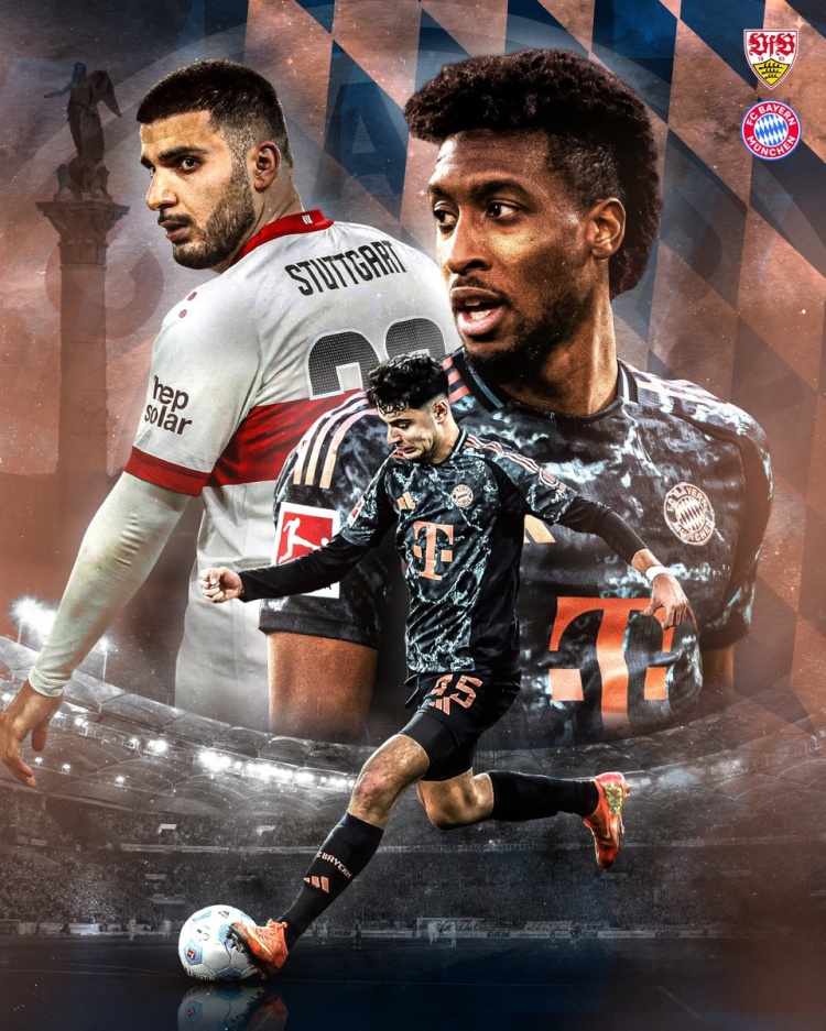  拜仁發(fā)布客戰(zhàn)斯圖加特海報：科曼、帕夫洛維奇、翁達夫出鏡