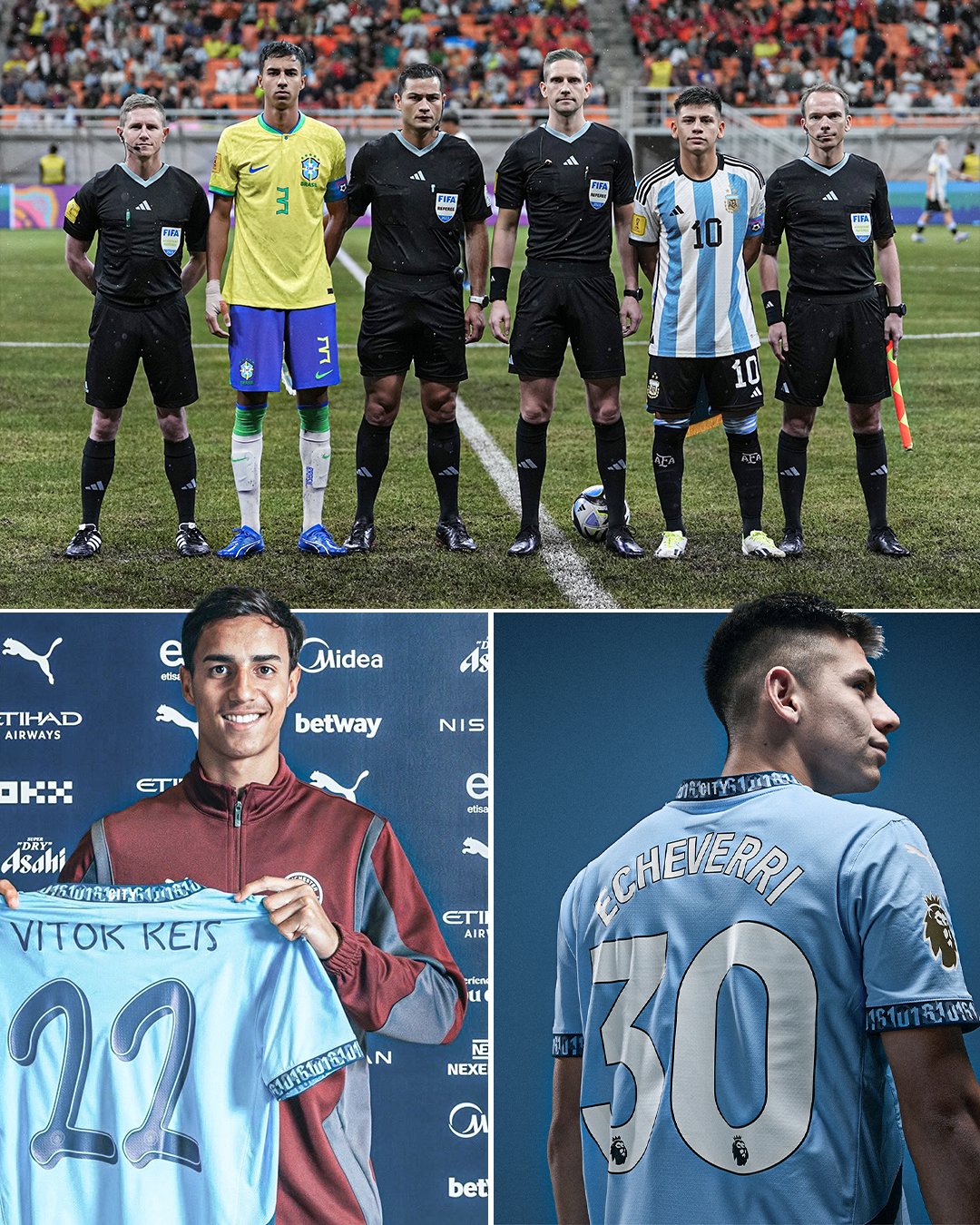  著眼未來！曼城已簽上屆世青賽巴西、阿根廷隊長，總價5850萬歐