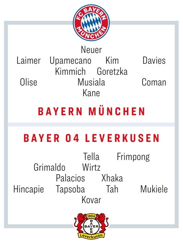  踢球者預(yù)測(cè)拜仁vs藥廠首發(fā)：磁雞搭檔后腰，?？?博尼法斯替補(bǔ)