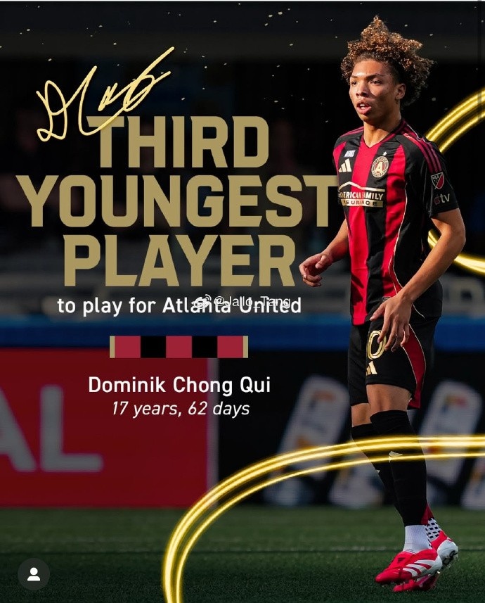  17歲華裔球員多米尼克-張貴完成MLS首秀，太爺爺是廣東人