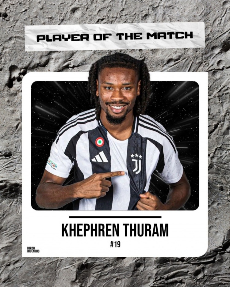  打破僵局！凱夫倫-圖拉姆當(dāng)選尤文2-0維羅納全場最佳球員