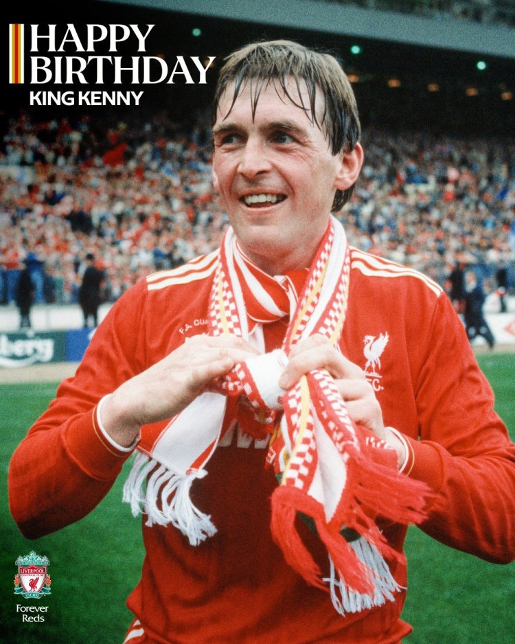  國王肯尼！達格利什迎來74歲生日，利物浦官方送祝福