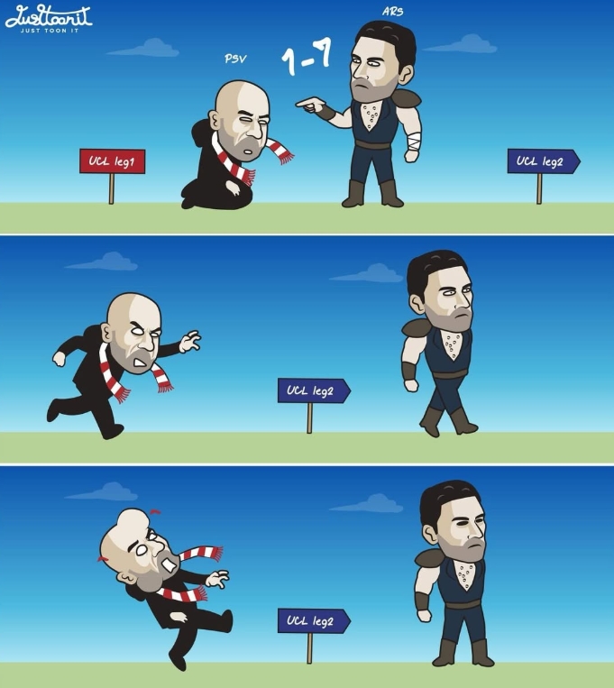  今日趣圖：阿森納7-1 埃因霍溫 3-1尤文，那阿森納vs尤文幾比幾？