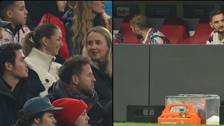  圖片報(bào)：諾伊爾受傷后，在看臺(tái)觀戰(zhàn)的烏爾賴(lài)希迅速換裝回到替補(bǔ)席