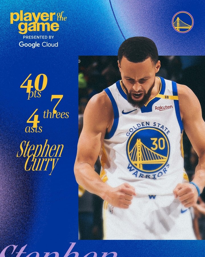  當之無愧！勇士官方評選本場最佳 轟下40分的庫里當選