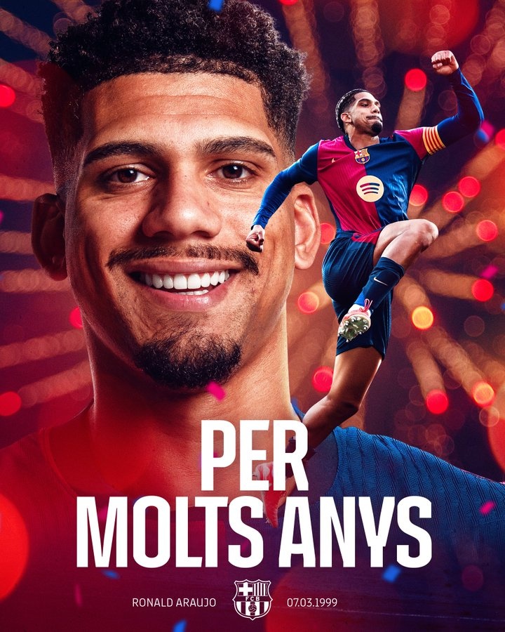  阿勞霍迎來26歲生日，巴薩官推發(fā)文送祝福