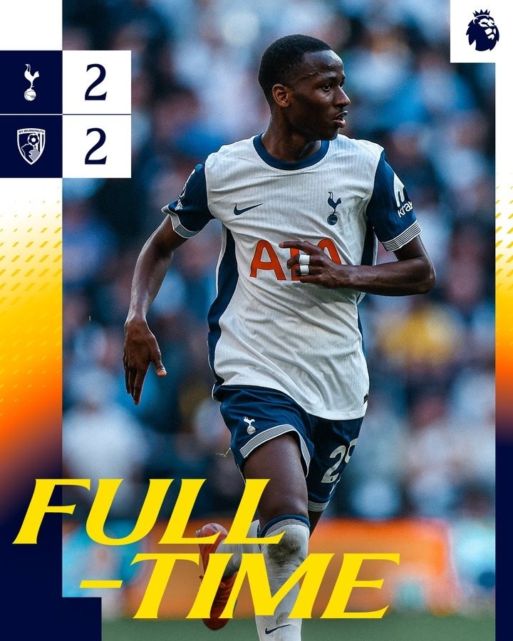  英超落后至少2球但最終拿分！熱刺第26次做到，僅次于曼聯(lián)30次