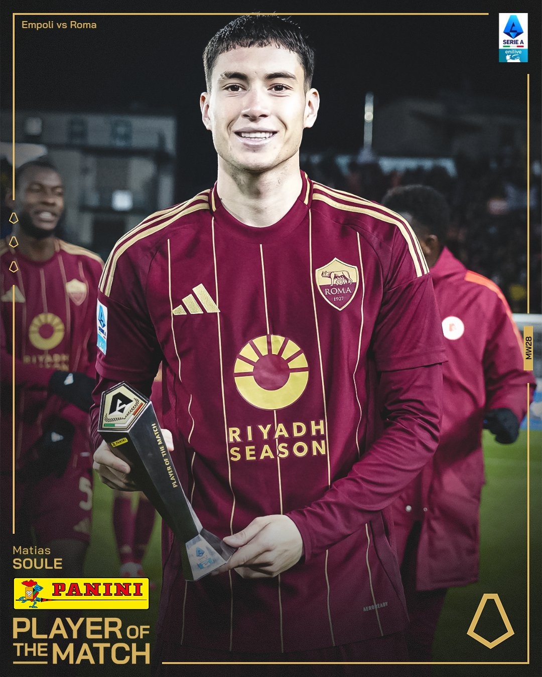  開場閃擊！官方：蘇萊當選羅馬vs恩波利全場最佳球員