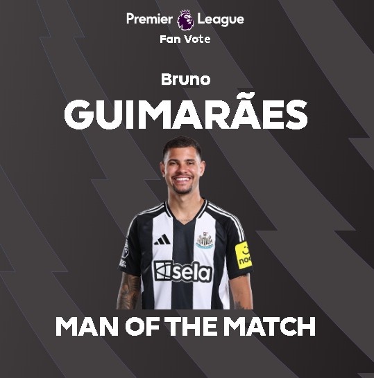  打入制勝球！官方：吉馬良斯當(dāng)選紐卡1-0西漢姆全場(chǎng)最佳