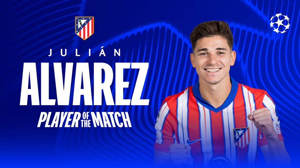  點(diǎn)球違例被判無效！官方：阿爾瓦雷斯當(dāng)選馬競vs皇馬全場最佳