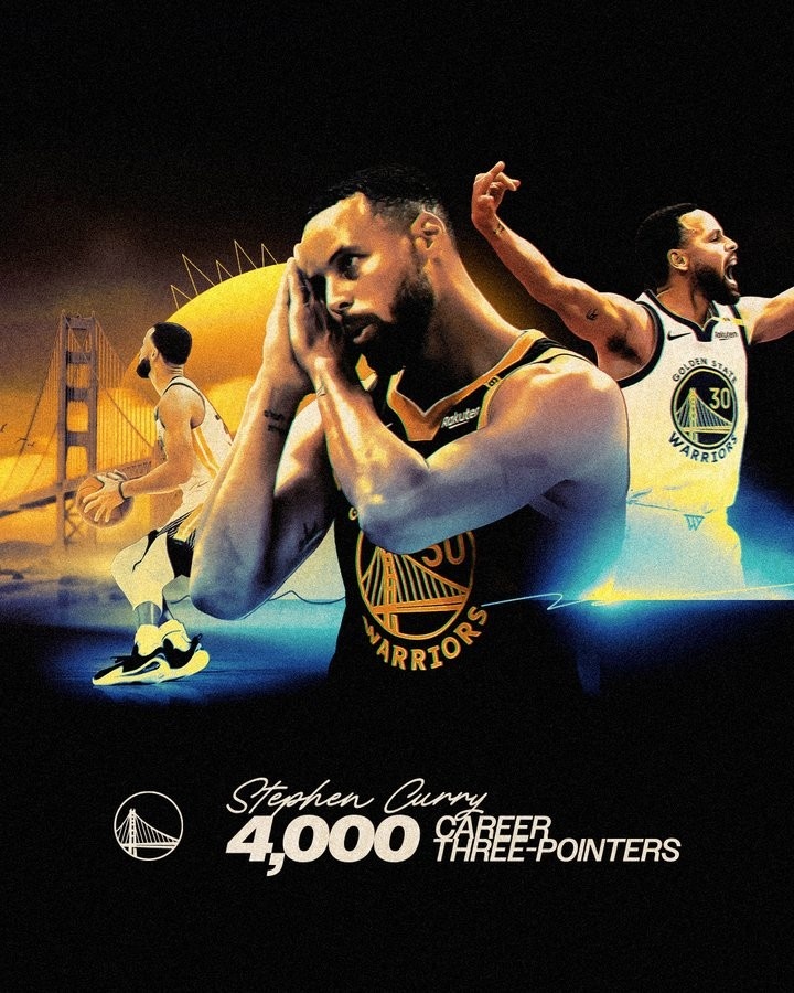  勇士官方祝賀庫里4000三分：比賽被改變了！永遠的被改變了！