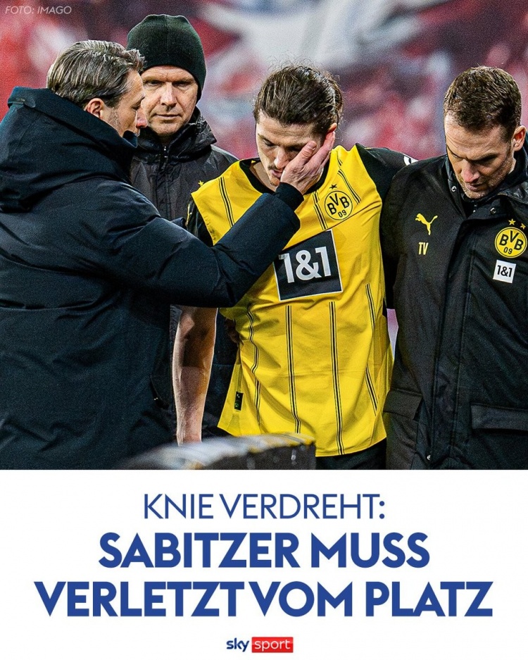  大將傷退！德天空：多特中場(chǎng)薩比策受傷離場(chǎng)，可能缺席此后比賽
