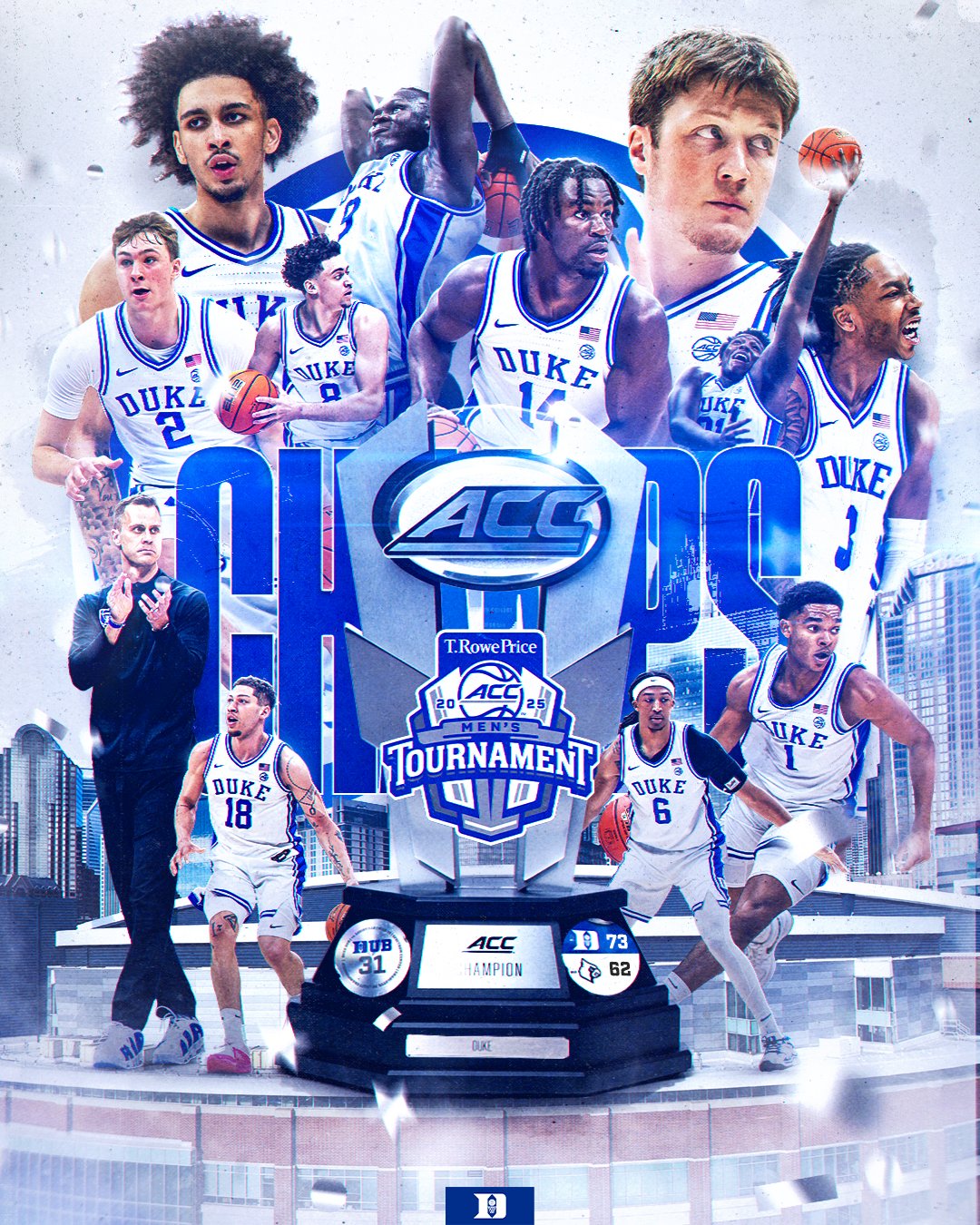  弗拉格缺陣沒關(guān)系！杜克三人15+奪冠進瘋?cè)?25年選秀前十熱門18+8