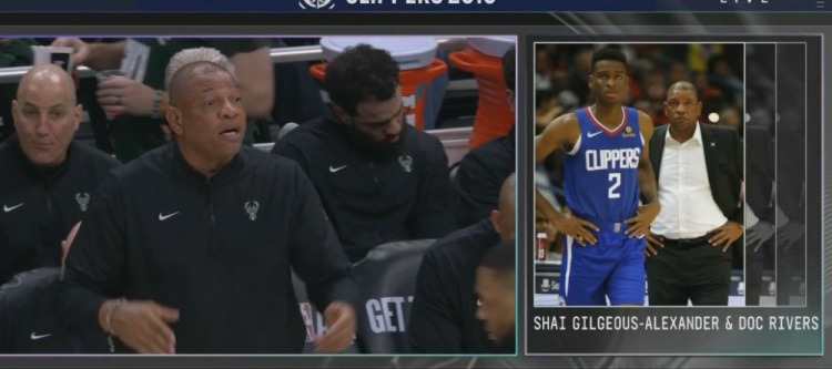  昔日師徒！雷鹿大戰(zhàn)期間導(dǎo)播曬出里弗斯和亞歷山大快船時(shí)期同框圖