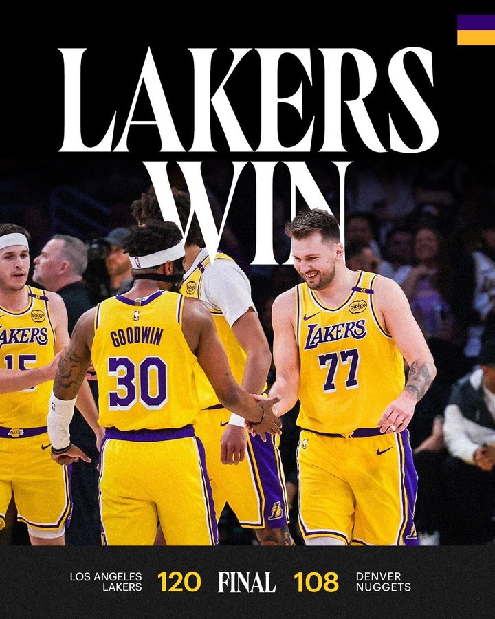  湖人官方曬出贏球海報(bào)：東契奇、里夫斯、古德溫、海斯登上封面