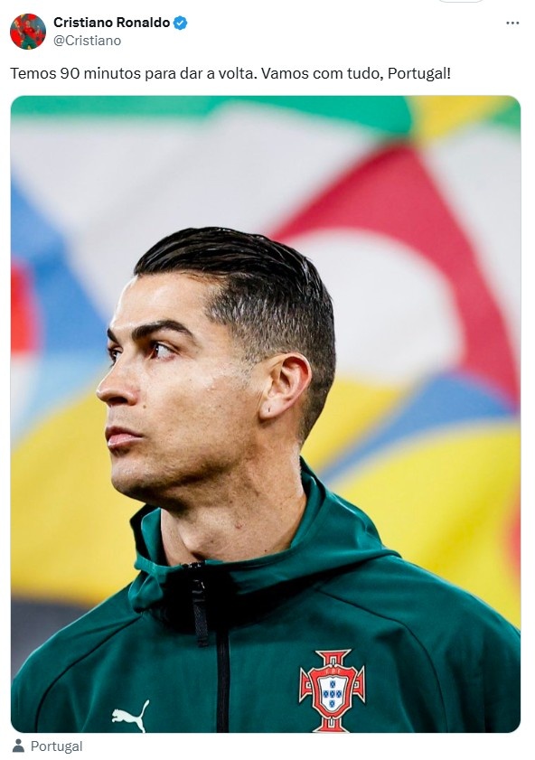  C羅社媒鼓勵球隊：有90分鐘時間扭轉(zhuǎn)局面，讓我們?nèi)σ愿? class=