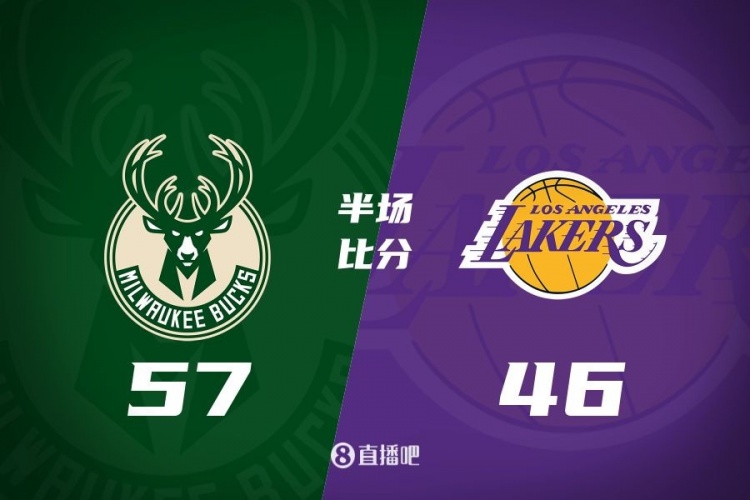  讓一套首發(fā)！布朗尼8分全隊最高 字母13+3 湖人半場落后雄鹿11分