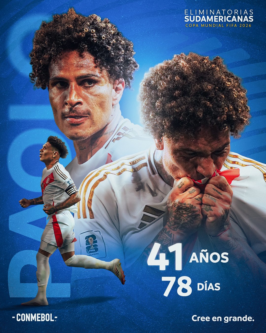  41歲78天！秘魯前鋒保羅-格雷羅破門，成南美世預(yù)賽最年長(zhǎng)進(jìn)球者