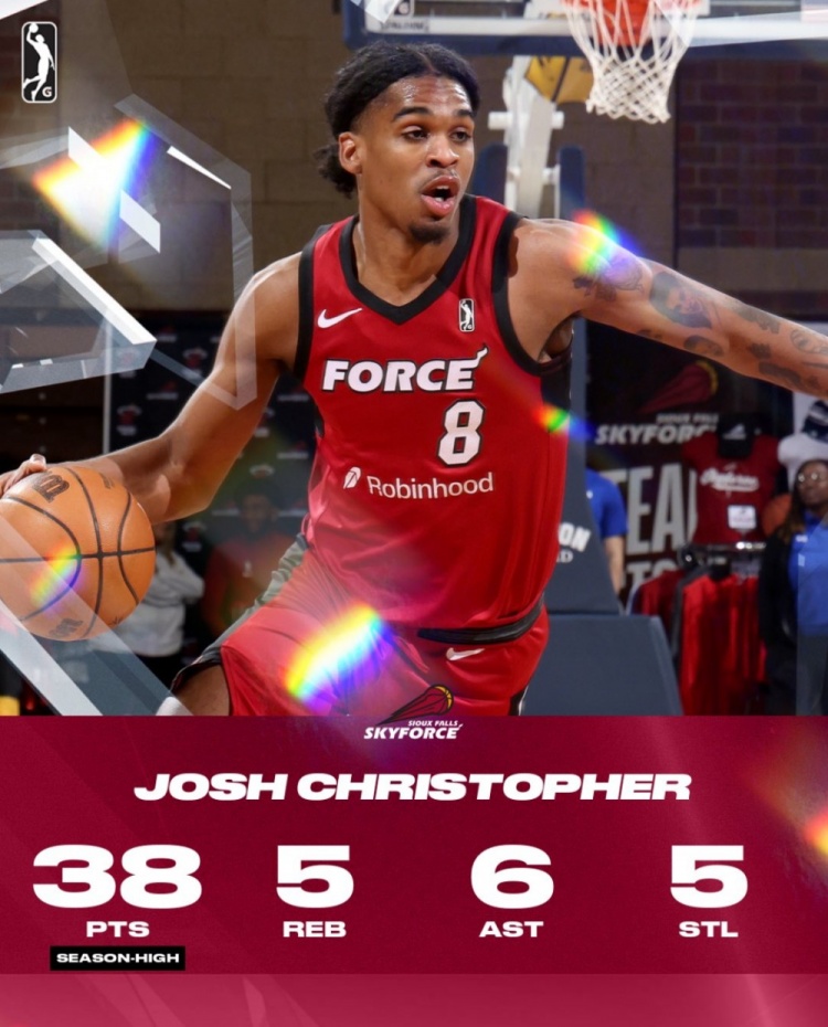  亂殺！火箭舊將克里斯托弗G聯(lián)盟22中13爆砍38分5板6助5斷2帽