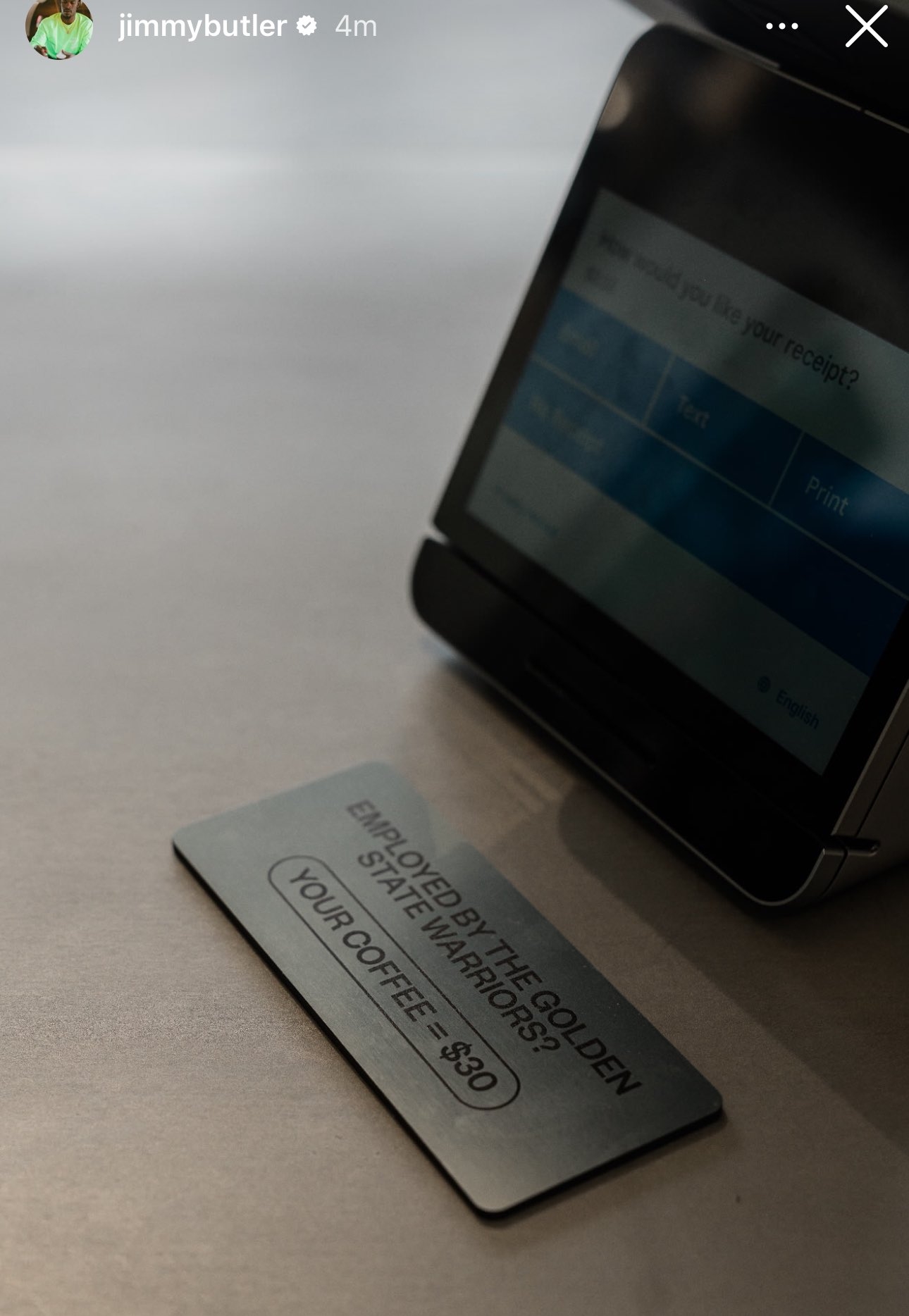  ??巴特勒咖啡店給勇士人設(shè)置折扣價(jià)：只要30刀一杯