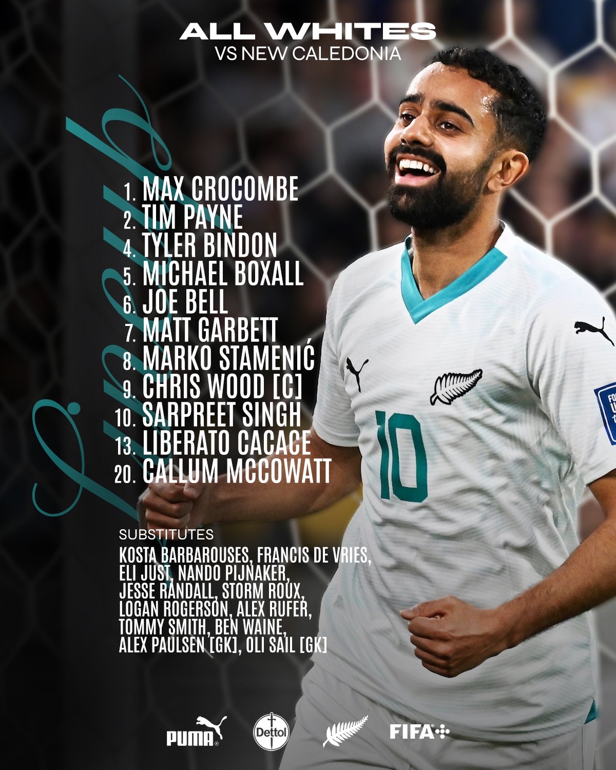  勝者進世界杯！新西蘭vs新喀里多尼亞首發(fā)：克里斯-伍德領(lǐng)銜！