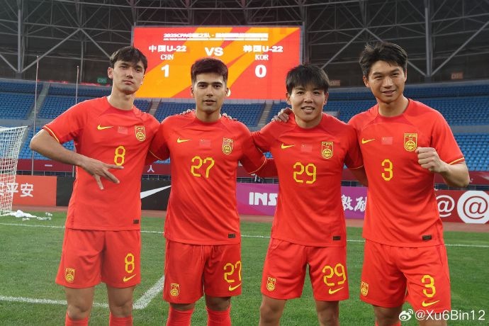  成功復(fù)仇韓國，U22國足球員徐彬曬照：至少證明我們比兩年前強了