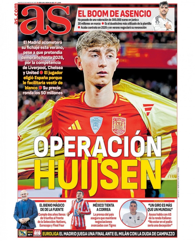  阿斯報(bào)：皇馬有意今夏引進(jìn)懷森，預(yù)計(jì)轉(zhuǎn)會(huì)價(jià)格約5000萬歐