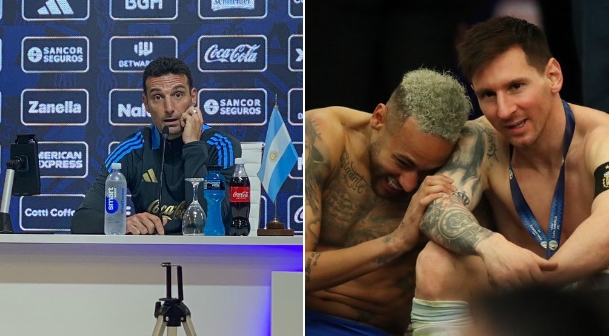  斯卡洛尼談拉菲放話：沒深入研究他的話，還記得梅西內(nèi)馬爾的畫面