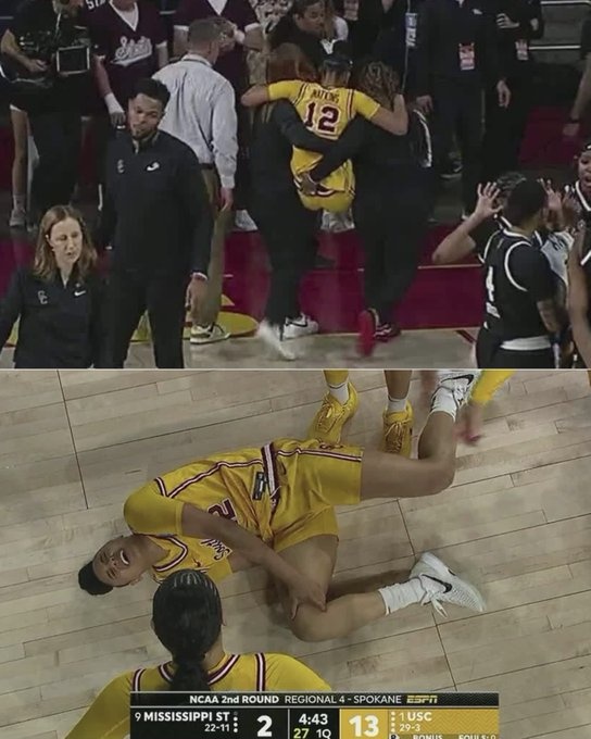  不要??！南加州女籃王牌朱朱-沃特金斯疑似重傷 被攙扶離場(chǎng)