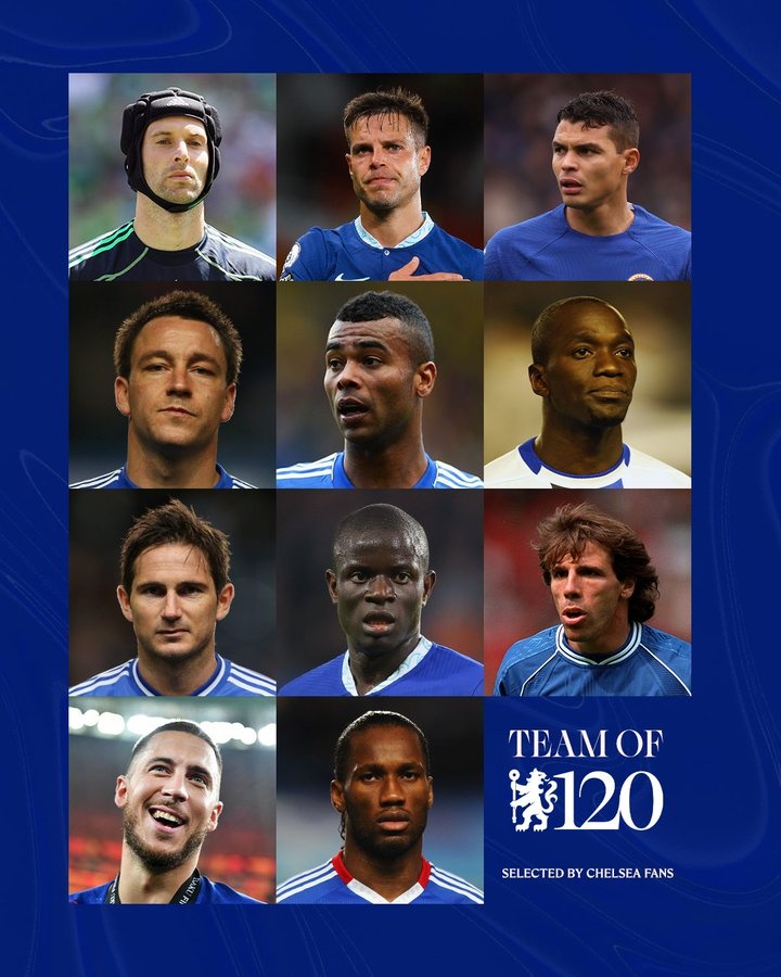  切爾西球迷票選隊史120年最佳陣：阿扎爾、蘭帕德、特里在列
