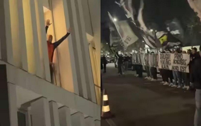  都體：尤文球迷來到酒店外支持新主帥，圖多爾向球迷們揮手致意