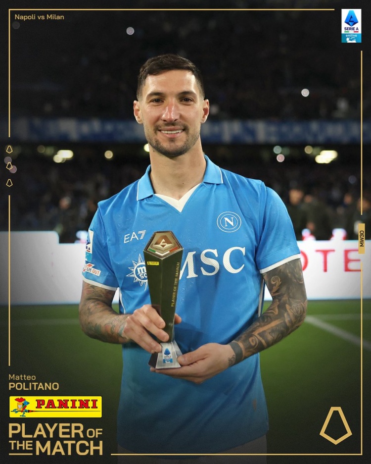  閃擊米蘭！官方：波利塔諾當(dāng)選那不勒斯2-1米蘭全場(chǎng)最佳球員